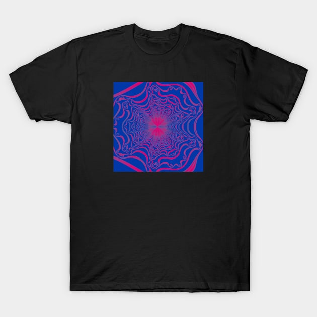 Bi Pride Shining Ribbon Tunnel Design T-Shirt by VernenInk